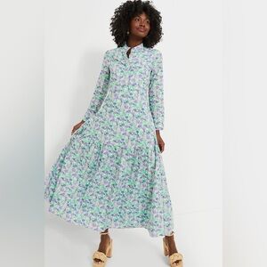 HYACINTH HOUSE Tuckernuck Multi Floral Bellflower Long Sleeve Maxi Dress Medium